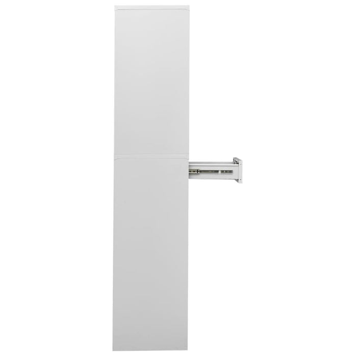 Dulap de birou gri deschis 90x40x180 cm oțel/sticlă securizată - WALTI WALTI