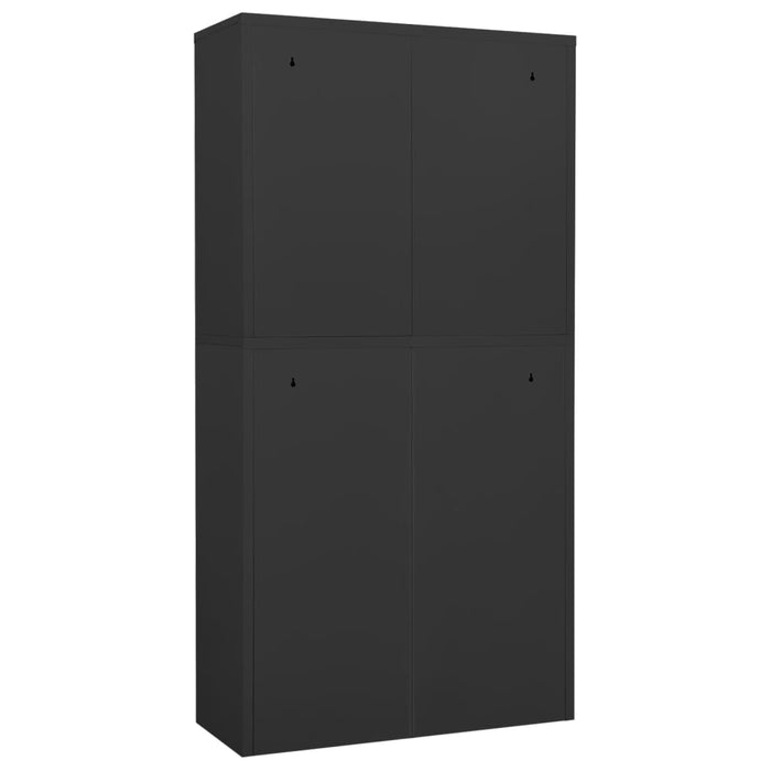 Dulap de birou, antracit, 90x40x180 cm, oțel/sticlă securizată WALTI