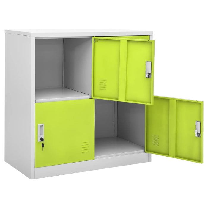 Dulap vestiar, gri deschis și verde, 90x45x92,5 cm, oțel - WALTI WALTI