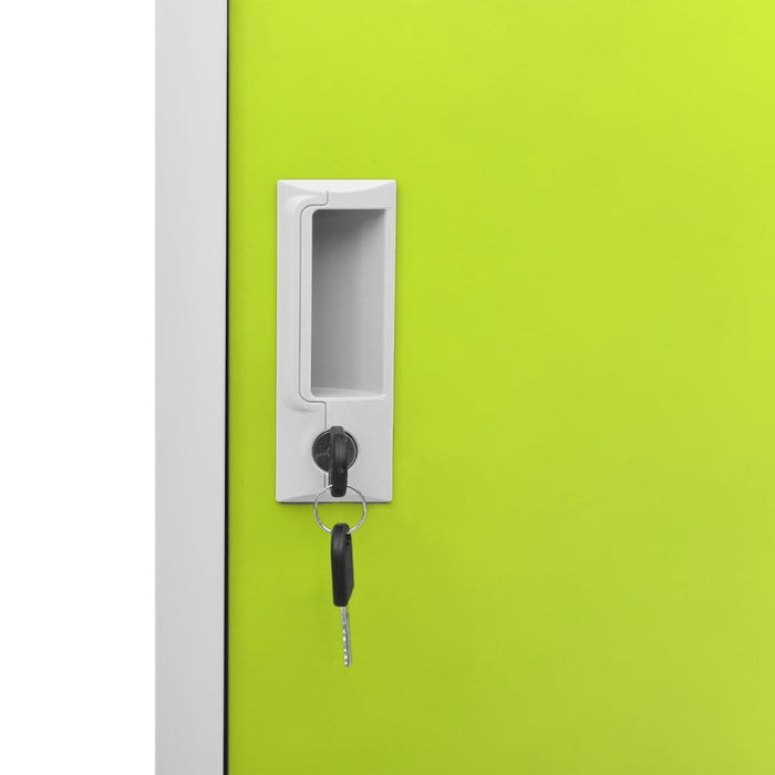 Dulap vestiar, gri deschis și verde, 90x45x92,5 cm, oțel - WALTI WALTI