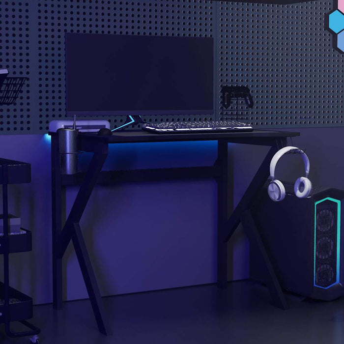 Birou de gaming cu picioare în formă de K, negru, 90x60x75 cm - WALTI WALTI
