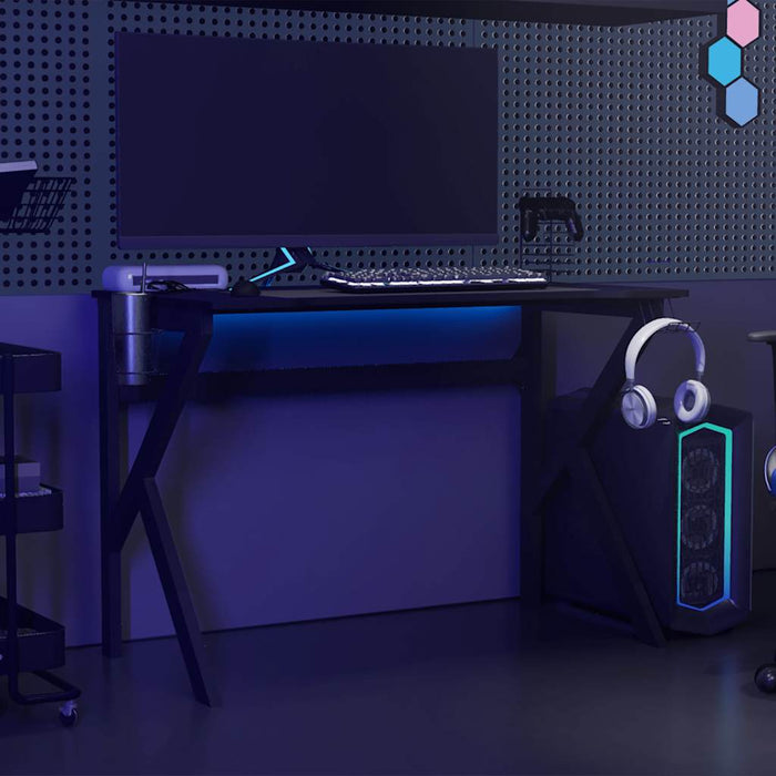 Birou de gaming cu picioare formă K, negru, 110x60x75 cm - WALTI WALTI