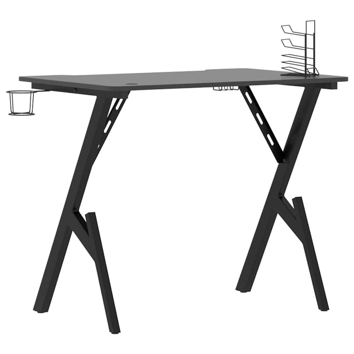Birou de gaming cu picioare în formă de Y, negru, 90x60x75 cm - WALTI WALTI