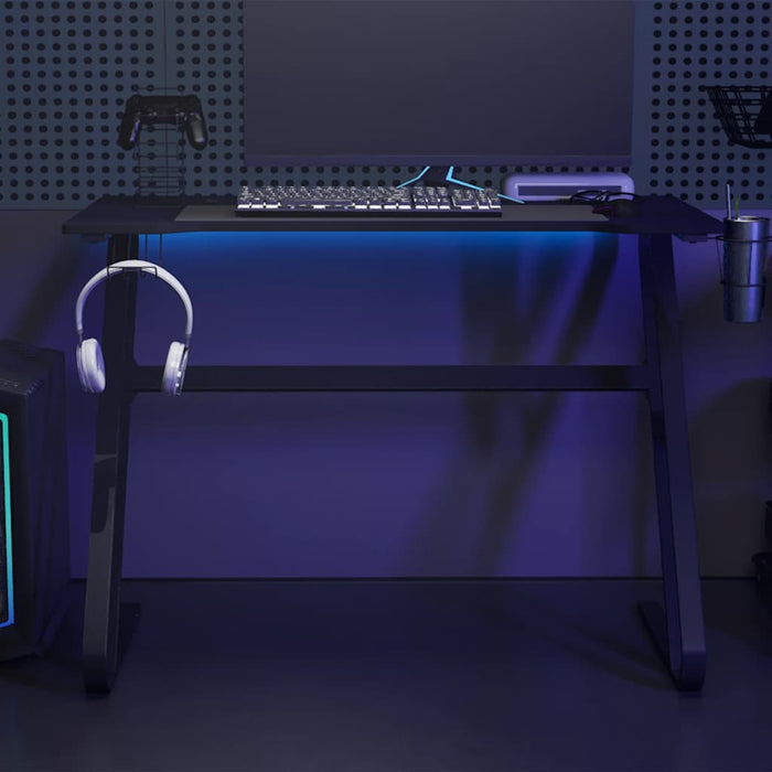 Birou de gaming cu picioare în formă de ZZ, negru, 110x60x75 cm - WALTI WALTI