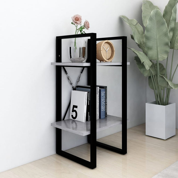 Bibliotecă cu 2 rafturi, gri beton, 40x30x70 cm, PAL - WALTI WALTI