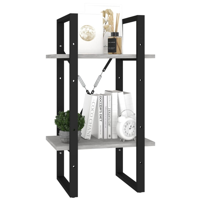 Bibliotecă cu 2 rafturi, gri beton, 40x30x70 cm, PAL - WALTI WALTI