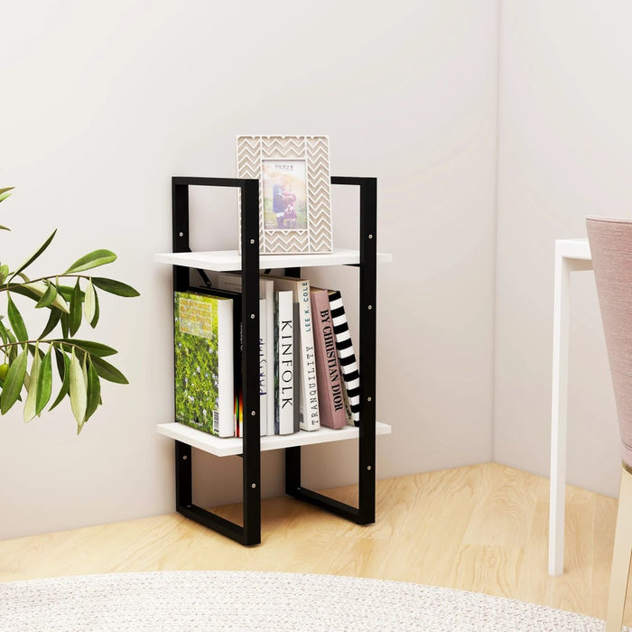 Bibliotecă cu 2 rafturi, alb, 40x30x70 cm, lemn masiv de pin - WALTI WALTI