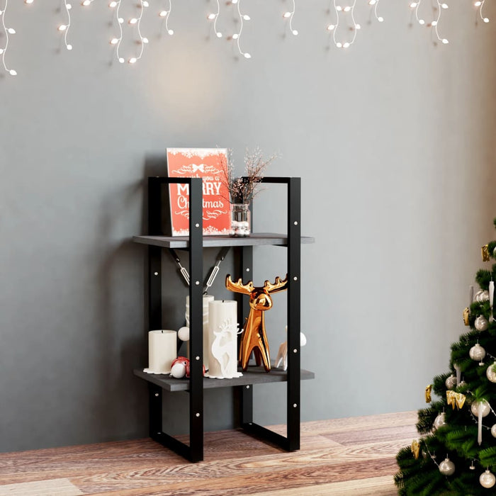 Bibliotecă cu 2 rafturi, gri, 40x30x70 cm, lemn masiv de pin - WALTI WALTI