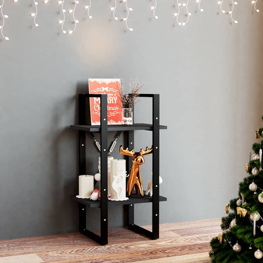 Bibliotecă cu 2 rafturi, negru, 40x30x70 cm, lemn masiv de pin - WALTI WALTI