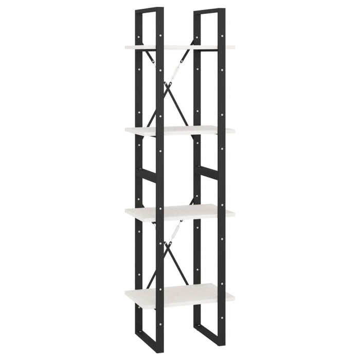 Bibliotecă cu 4 rafturi, alb, 40x30x140 cm, lemn masiv de pin - WALTI WALTI