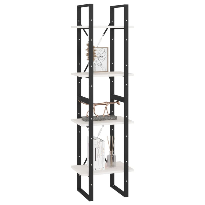 Bibliotecă cu 4 rafturi, alb, 40x30x140 cm, lemn masiv de pin - WALTI WALTI