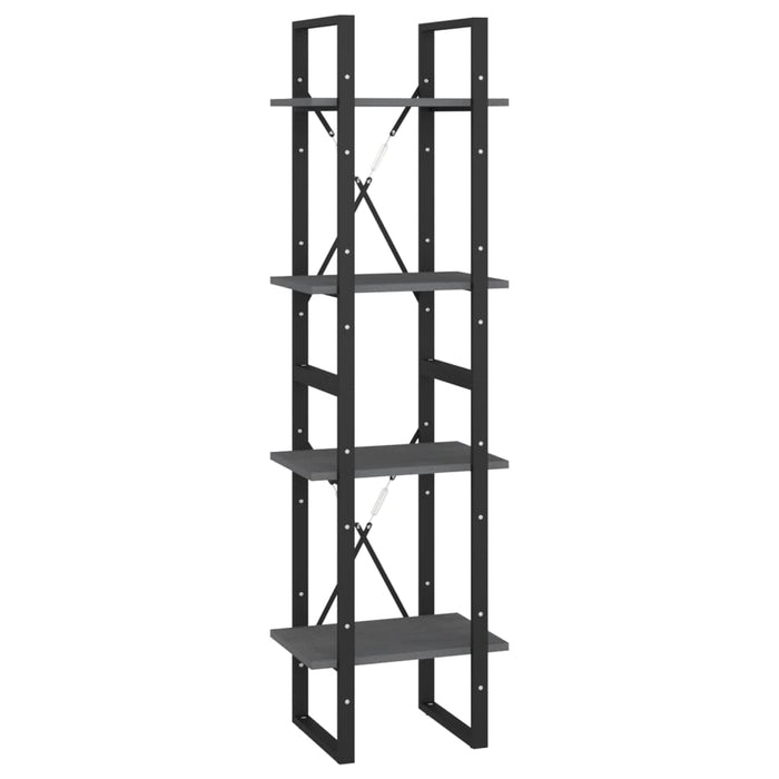 Bibliotecă cu 4 rafturi, gri, 40x30x140 cm, lemn masiv de pin - WALTI WALTI