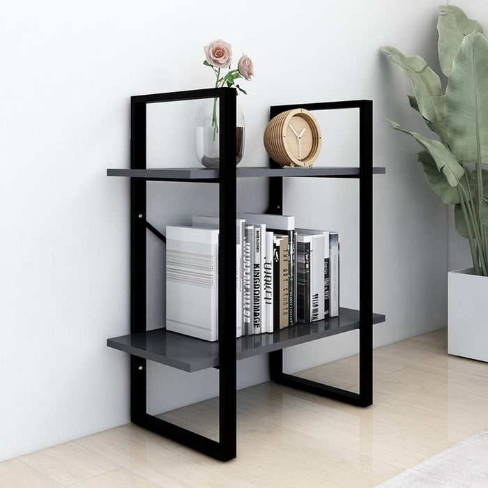 Bibliotecă cu 2 rafturi, gri, 60x30x70 cm, PAL - WALTI WALTI