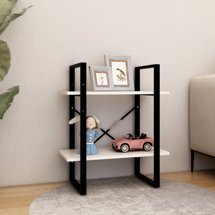 Bibliotecă cu 2 rafturi, alb ,60x30x70 cm, lemn masiv de pin - WALTI WALTI