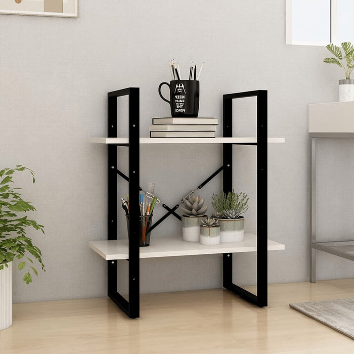 Bibliotecă cu 2 rafturi, alb ,60x30x70 cm, lemn masiv de pin - WALTI WALTI