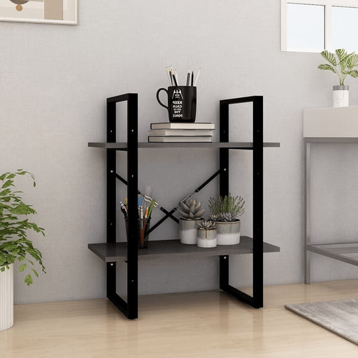Bibliotecă cu 2 rafturi, gri, 60x30x70 cm, lemn masiv de pin - WALTI WALTI