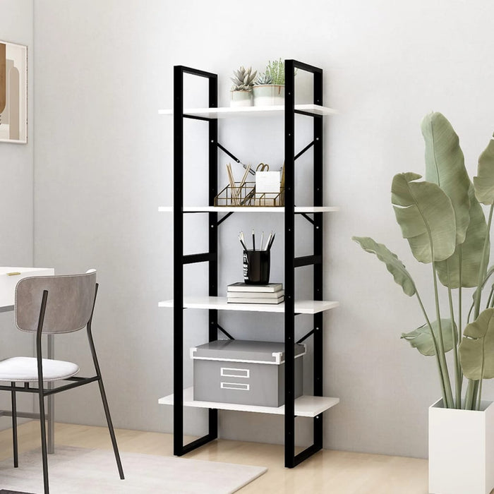 Bibliotecă cu 4 rafturi, alb, 60x30x140 cm, lemn masiv de pin - WALTI WALTI