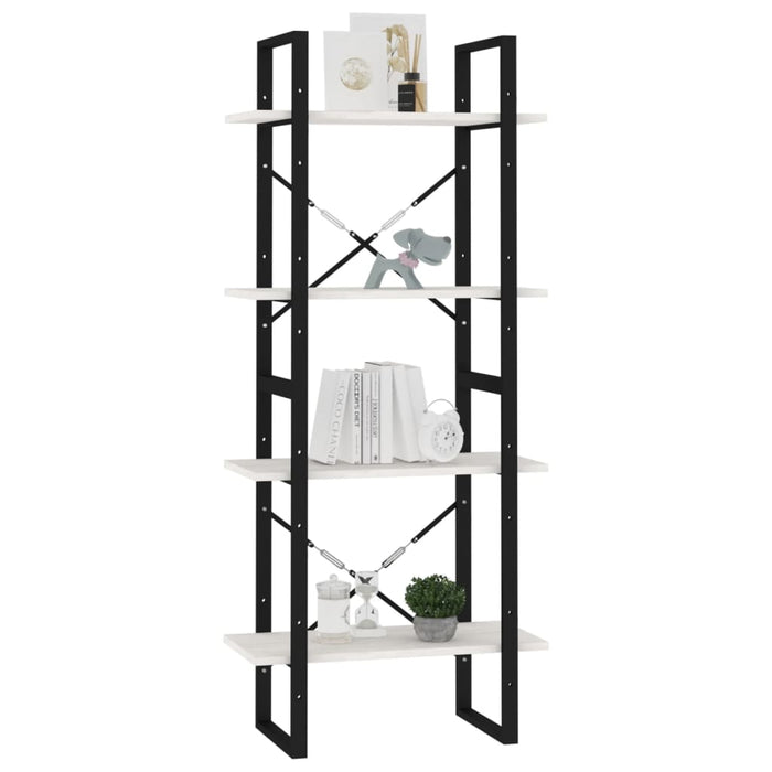 Bibliotecă cu 4 rafturi, alb, 60x30x140 cm, lemn masiv de pin - WALTI WALTI