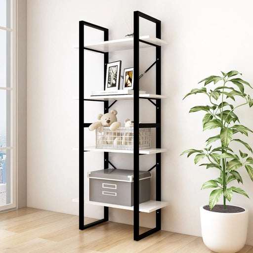 Bibliotecă cu 4 rafturi, alb, 60x30x140 cm, lemn masiv de pin - WALTI WALTI