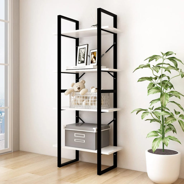 Bibliotecă cu 4 rafturi, alb, 60x30x140 cm, lemn masiv de pin - WALTI WALTI