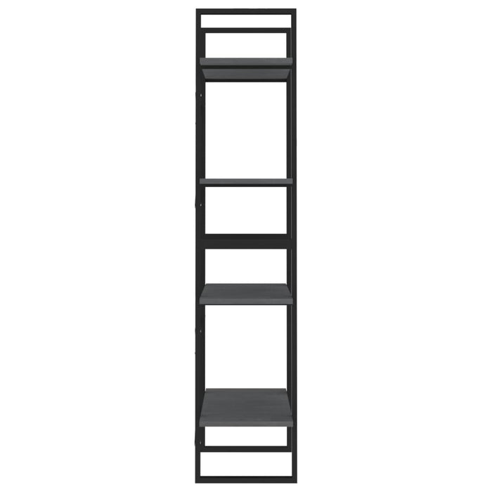 Bibliotecă cu 4 rafturi, gri, 60x30x140 cm, lemn masiv de pin - WALTI WALTI