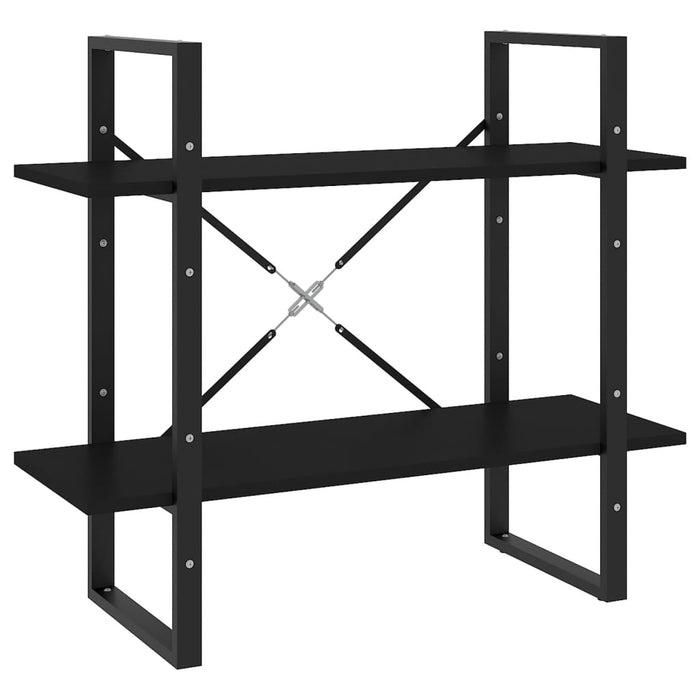 Bibliotecă cu 2 rafturi, negru, 80x30x70 cm, PAL - WALTI WALTI