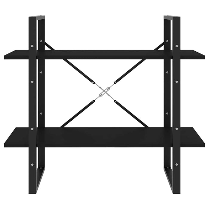 Bibliotecă cu 2 rafturi, negru, 80x30x70 cm, PAL - WALTI WALTI
