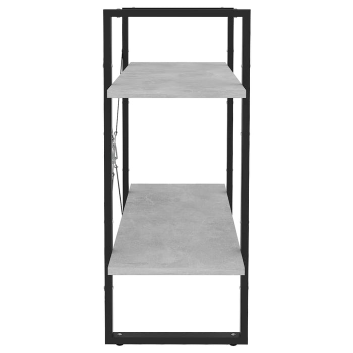 Bibliotecă cu 2 rafturi, gri beton, 80x30x70 cm, PAL - WALTI WALTI