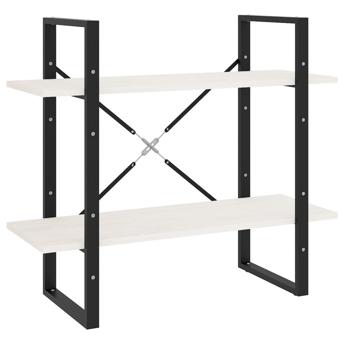 Bibliotecă cu 2 rafturi, alb, 80x30x70 cm, lemn masiv de pin - WALTI WALTI