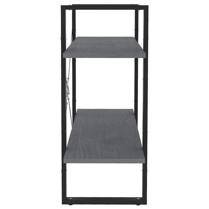 Bibliotecă cu 2 rafturi, gri, 80x30x70 cm, lemn masiv de pin - WALTI WALTI