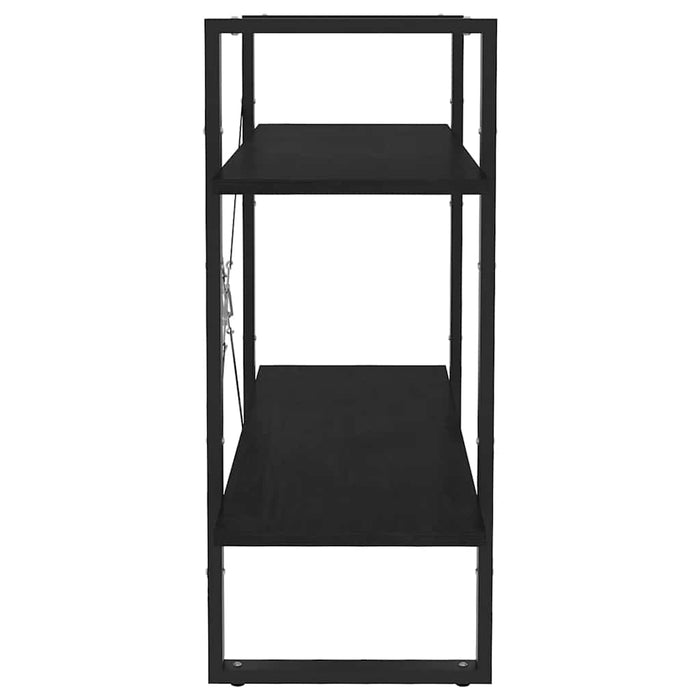 Bibliotecă cu 2 rafturi, negru, 80x30x70 cm, lemn masiv de pin - WALTI WALTI