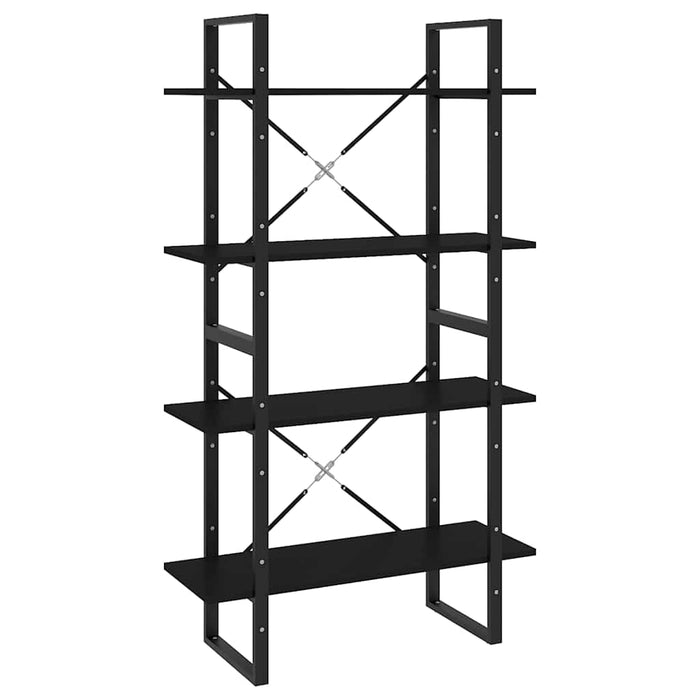 Bibliotecă cu 4 rafturi, negru, 80x30x140 cm, PAL - WALTI WALTI