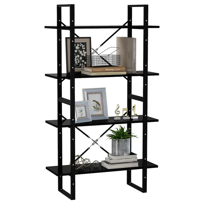 Bibliotecă cu 4 rafturi, negru, 80x30x140 cm, PAL - WALTI WALTI