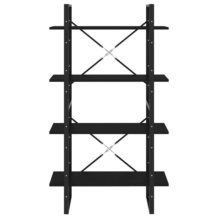 Bibliotecă cu 4 rafturi, negru, 80x30x140 cm, PAL - WALTI WALTI