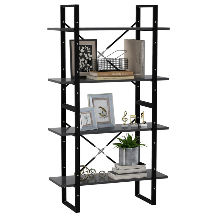 Bibliotecă cu 4 rafturi, gri, 80x30x140 cm, PAL - WALTI WALTI