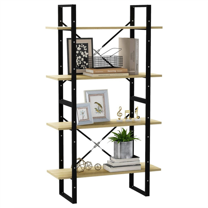 Bibliotecă 4 rafturi stejar sonoma 80x30x140 cm lemn prelucrat - WALTI WALTI