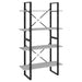 Bibliotecă cu 4 rafturi, gri beton, 80x30x140 cm, PAL - WALTI WALTI