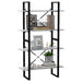 Bibliotecă cu 4 rafturi, gri beton, 80x30x140 cm, PAL - WALTI WALTI