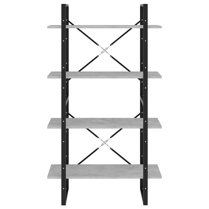 Bibliotecă cu 4 rafturi, gri beton, 80x30x140 cm, PAL - WALTI WALTI