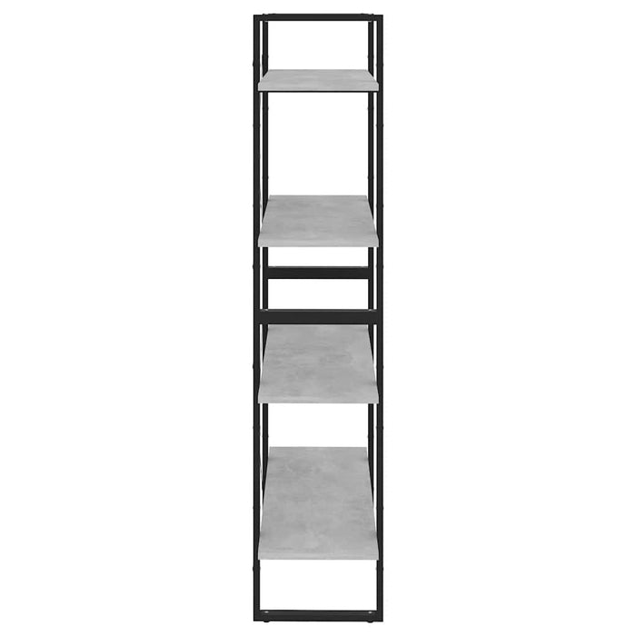 Bibliotecă cu 4 rafturi, gri beton, 80x30x140 cm, PAL - WALTI WALTI