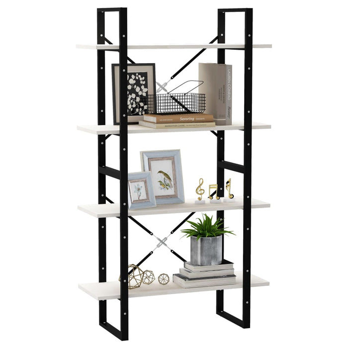 Bibliotecă cu 4 rafturi, alb, 80x30x140 cm, lemn masiv de pin - WALTI WALTI