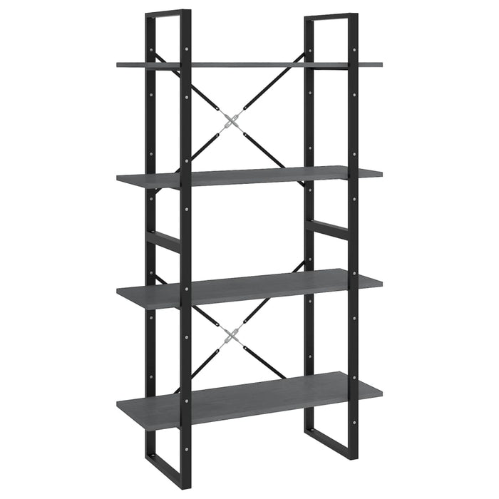 Bibliotecă cu 4 rafturi, gri, 80x30x140 cm, lemn masiv de pin - WALTI WALTI