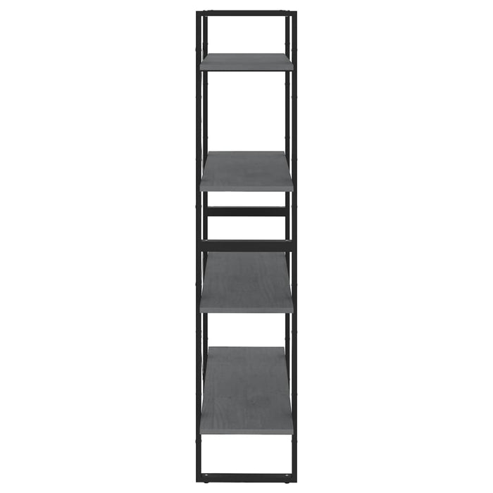Bibliotecă cu 4 rafturi, gri, 80x30x140 cm, lemn masiv de pin - WALTI WALTI
