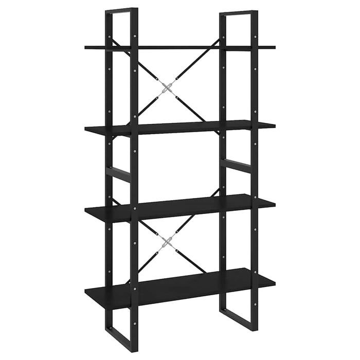 Bibliotecă cu 4 rafturi, negru, 80x30x140 cm, lemn masiv de pin - WALTI WALTI