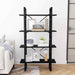 Bibliotecă cu 4 rafturi, negru, 80x30x140 cm, lemn masiv de pin - WALTI WALTI
