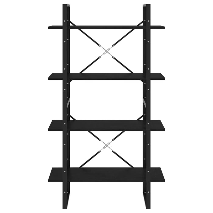 Bibliotecă cu 4 rafturi, negru, 80x30x140 cm, lemn masiv de pin - WALTI WALTI
