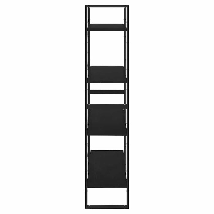 Bibliotecă cu 4 rafturi, negru, 80x30x140 cm, lemn masiv de pin - WALTI WALTI