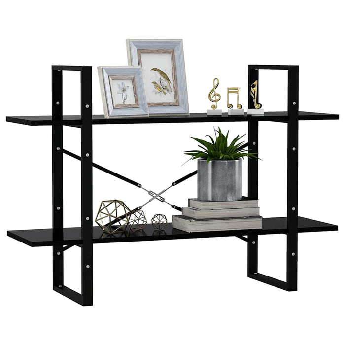 Bibliotecă cu 2 rafturi, negru, 100x30x70 cm, PAL - WALTI WALTI
