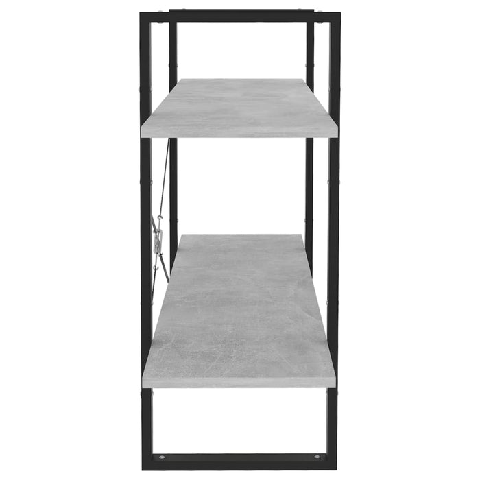 Bibliotecă cu 2 rafturi, gri beton, 100x30x70 cm, PAL - WALTI WALTI