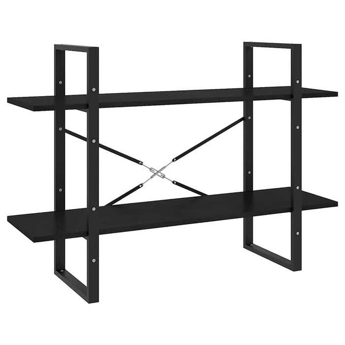 Bibliotecă cu 2 rafturi, 100x30x70 cm, negru, lemn masiv de pin - WALTI WALTI